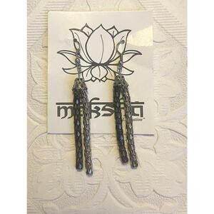 Moksha Earrings Liberation Dangle French Hook Tassel New